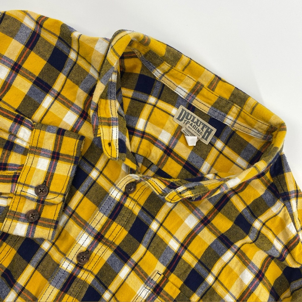 Duluth Shirt Mens XXXL Yellow Free Swingin Flannel Plaid Lumberjack Outdoors 3XL